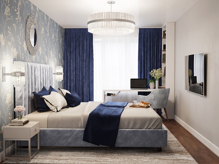 30+ mẫu thiết kế phòng ngủ màu xanh dương siêu đẹp - Ảnh 2
