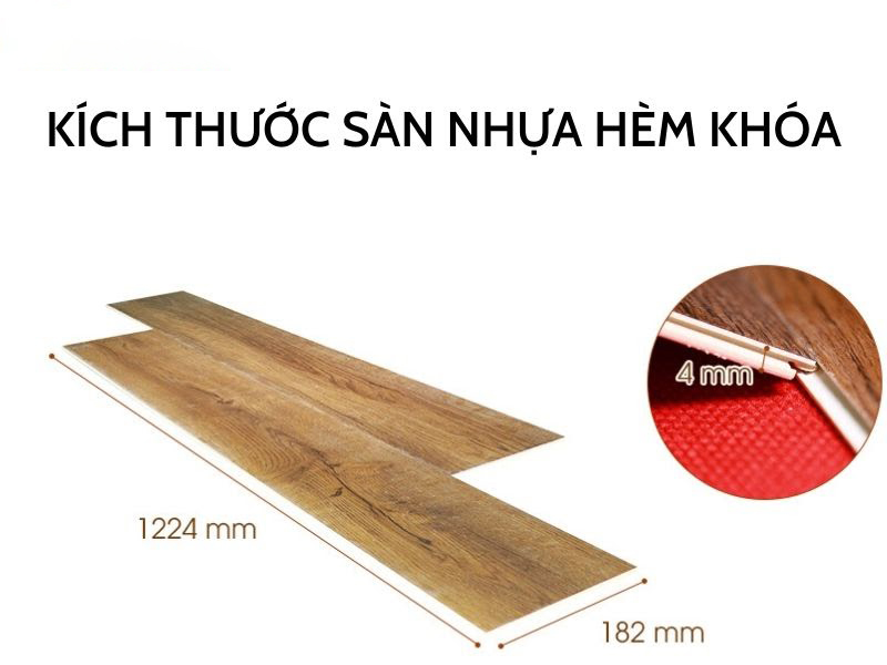 Kích thước sàn nhựa hèm khóa